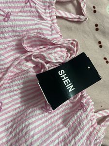 Cute Pink Striped bow Pajama Set