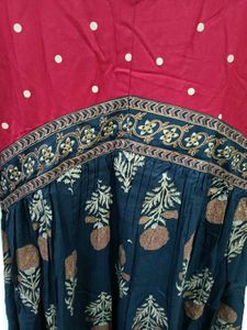 Elegant Navy Blue Printed Kurta