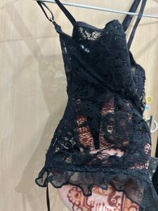 Tiger Mist Black Lace Corset Top See defects