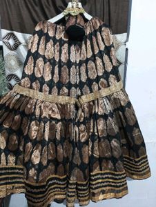 Designer Black &amp; Gold Lehenga Choli Set