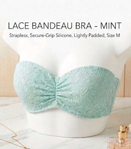 Aqua Lace Strapless Bandeau Bikini Top