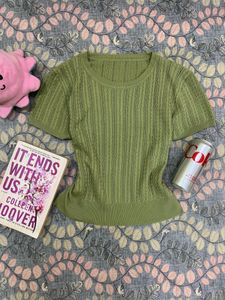 Chic Olive Green Knit Top