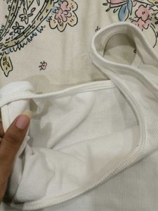 White Ribbed Square Neck Tank Top