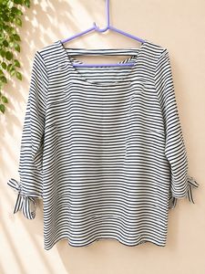 Striped Top with Bow tie detail on sleeves