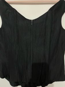 Black Lace-Up Corset Top