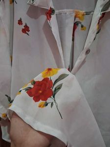 White Floral Short Sleeve Shirt🌸