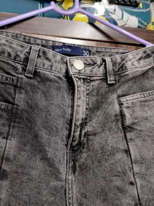 Acid Wash Grey Denim Jeans