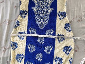 Straight Blue Velvet Kurta