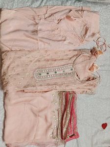 beautiful peach salwar suit with dupatta 🍭🪷