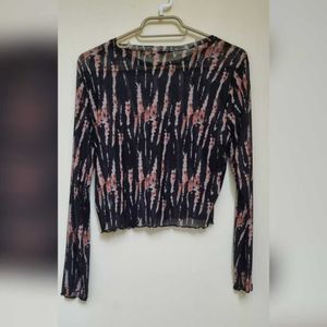 Sheer Tie-Dye Long Sleeve Top