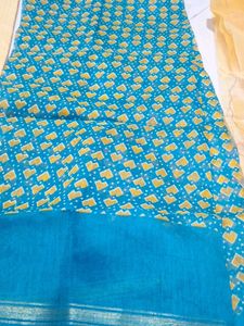 Sheer Yellow , sea green  , blouse piec