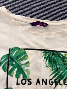 White Palm Print T-Shirt