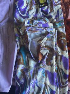 Stylish Lavender Crop Top &amp; Patterned Pants