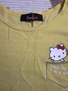 Cute Hello Kitty Graphic  crop Tee