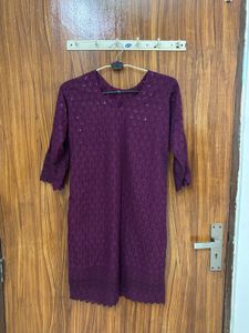 Beautiful Purple Chikankari Kurta