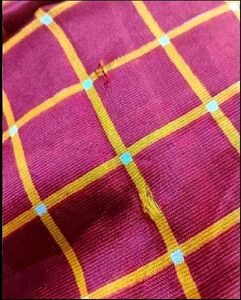 Rust colour checked silk saree