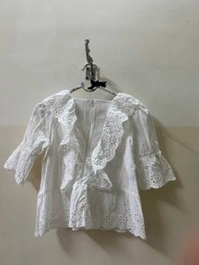 Embroidered White Tops