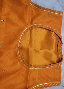 stitched rajputi poshak in orange colour