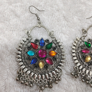 long oxidised earing