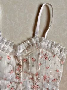 Floral Corset Top with Ruffles