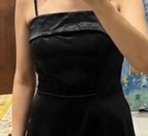 Newme Elegant Black Satin Maxi Dress - S size