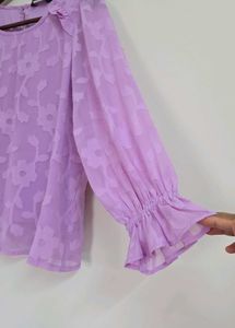 Lavender Floral Blouse top