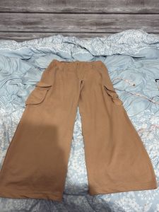 Tan Wide Leg Cargo Pants