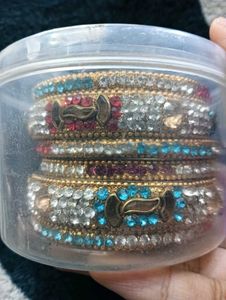 Colorful Rhinestone Bangle Set