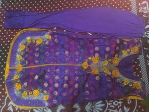 Elegant Purple Embroidered Kurta Set