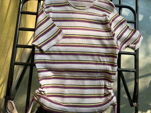 Striped Ribbed T-Shirt