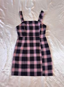 H&amp;M Pink &amp; Black Plaid Mini Dress