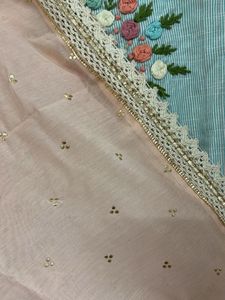 Embroidered Light Blue Kurta