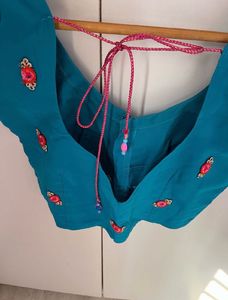 Teal Embroidered Blouse