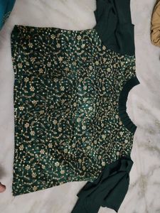 Emerald Green Embroidered Blouse