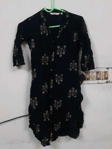 Black Printed Kurta