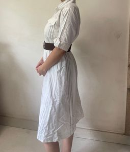Classic White Button-Down Shirt Dress