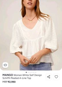 White Cotton Peplum top 💗