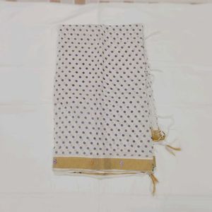 White Polka Dot Dupatta