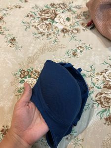 Navy Blue Padded Strapless Bra- 38 B
