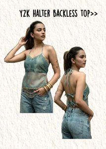 Y2k baddie halter backless top 💅🏻