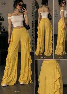 Flowy Yellow Wide Leg Pants