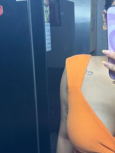 🧡 Orange Ribbed Twist Crop Top