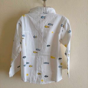 Cute Fish Print Long Sleeve Shirt for Kids