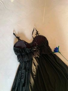 Black Ruffle Nightgown