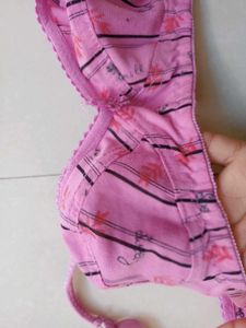 Pink Floral Print Bra