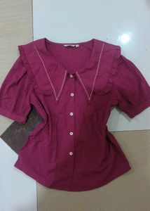 Chic Pink Button-Up Blouse