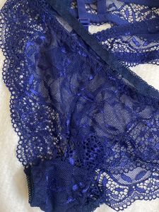 Blue Lace Bikni Lingerie Set Size 36