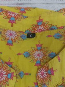 Yellow Printed anarkali