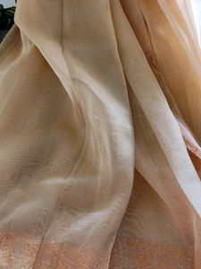 Peach Organza Saree ( Women)