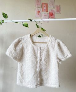 Cozy white  Fuzzy Top